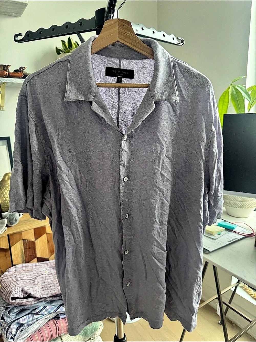 rag & bone Gray Button Down Shirt Like New